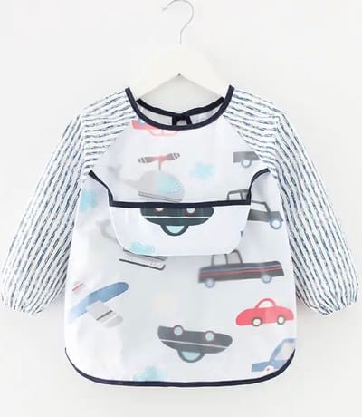 Akyol - kliederschort - Slabbetje met mouwen Lente - zomer slab - auto's - Baby peuter slabber - wasbaar - herbruikbare slabber - eten zonder te smeren - slabbetje met auto's - slabber voor kleine kinderen