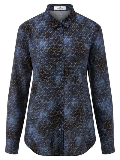 Lange blouse Van Peter Hahn blauw
