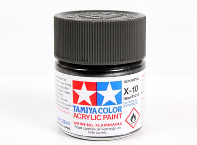 Tamiya Hobbyverf Acrylverf - X-10 Gun Metal - Gloss - Acryl - 23ml Verf potje - 23 ml