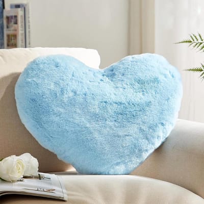 Dailygoods - Hartkussen, knuffelkussen, knuffelkussen geschikt voor woonkamer bank slaapkamer bed kussen esthetiek 40 x 35 x 11 (Lichtblauw52)