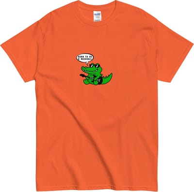 Born to Be a Rockodil T-shirt - Dames & Heren - Origineel Muziekfan Cadeau - Oranje - S