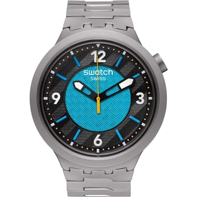 Montre Swatch Mouvement Quartz Nouvelle Puissance Naturelle Cadran Bleu Montres Unisexe SB07S116G Silver gray