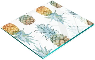 Multifunctioneel decoratief keukenbord van gehard glas in de vorm van een ananas, 60x52 cm
