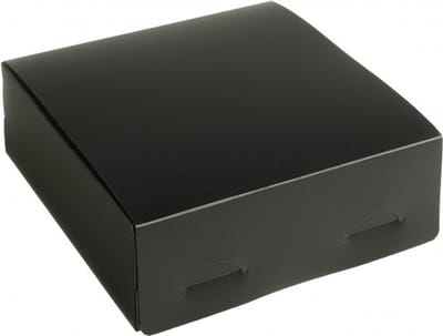 Geschenk doosjes kunststof, 15x15x5 cm ZWART (set van 10 stuks)