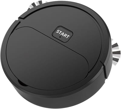 Kleine Vloer Reiniger - Veegmachine Dweil - Efficiënt Schoonmaken - 3-in-1 Functionaliteit - 16 x 16 x 5.4 cm - Wit/Zwart