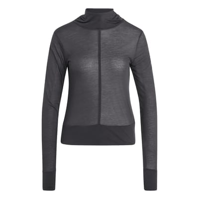 Adidas Soft Lux Sheer Hooded T-shirt Met Lange Mouwen Zwart S Vrouw