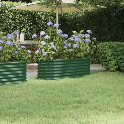 vidaXL - Plantenbak - 114x40x36 - cm - gegalvaniseerd - staal - groen