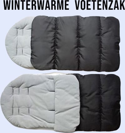 Allernieuwste.nl® Winterwarme Voetenzak voor Buggy en Kinderwagen - Universele Slaapzak Grijs/Zwart
