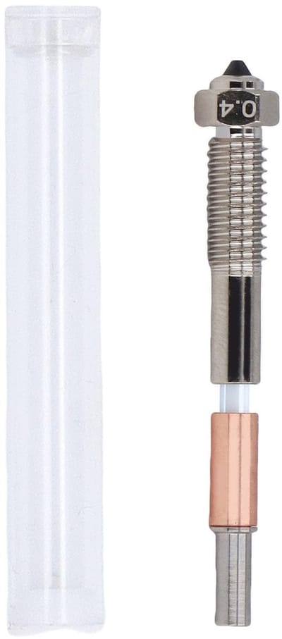Dailygoods- 3D-printermondstuk 0,4 mm Quick Swap - vervangend onderdeel - koperen legering - gehard staal - duurzaam - verschillende filamentenondersteuning - Printkop