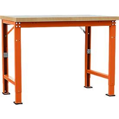 Manuflex werkbank Profi speciaal, tafelblad kunststof, 1250 x 700 mm, roodoranje
