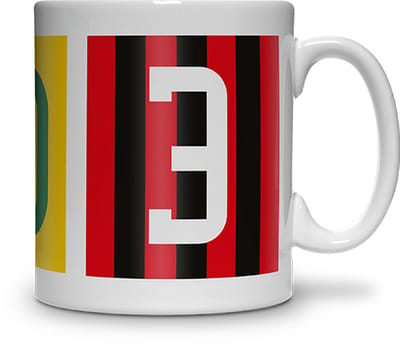 FC Kluif 'Rugnummer' mok - Nummer 5-10-3 - Koffiemok - Keramiek
