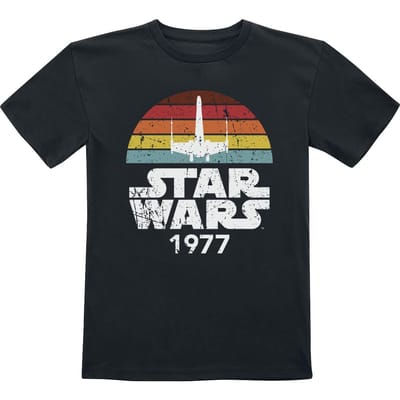 Star Wars - Disney T-shirt voor kinderen - Kids - Rainbow X-Wing 1977 - voor Kinderen - zwart