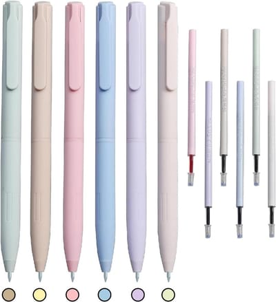 Kleurige 0.5mm Gelpennen voor Creatief Schrijven, Notities Maken en Scrapbooking - Set van 6 Fineliners in Morandi Kleuren
