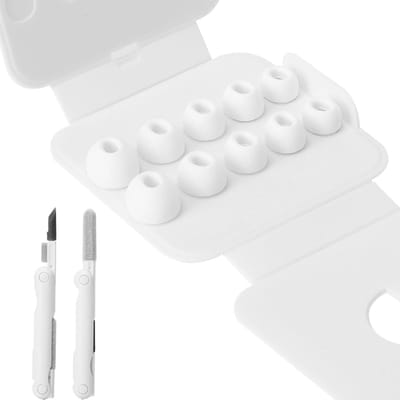 Set van 10 Siliconen Oortips voor AirPods Pro 3 (2025) met Schoonmaakpen - Antislip Oortjes in XXS / XS / S/M/L - Huidvriendelijke Oordopjes met Stofbescherming en Opbergdoos