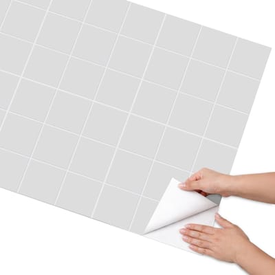 Coloray Meubel Wrap Folie - Grijs Meubelfolie - 75x150 cm - Wrapfolie Keuken Grijze tegels - Decoratiefolie - Minimalist Meubelfolie - Meubel Wrap Folie - Woonkamer decoratie - Texturen