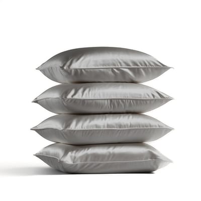 4x Zijden Kussensloop 50x70cm Licht Grijs Hotelsluiting 19 Momme - Kussensloop set - Luxe Silk Kussensloop 100% moerbei zijde - Zijde kussensloop - Silk Heaven - 50x70cm / Hotelsluiting