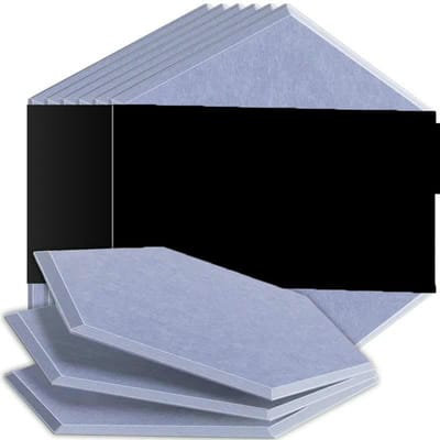 Akoestisch paneel - Geluidsisolatie - Studio Geluid - Hoge Dichtheid - 6 stuks - Watergrijs