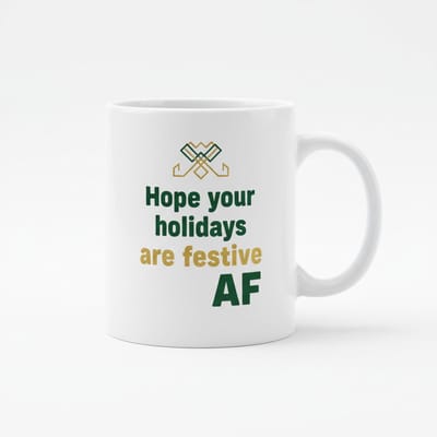 Hope Your Holidays Are Festive AF Keramische Mok 330 ml – Grappige Kerst Quote Koffie- en Theemok