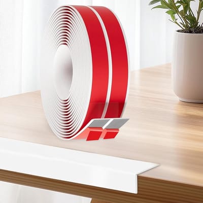 Flexibele Zelfklevende Hoekstrip voor Plinten - Bescherming voor Deuren, Ramen en Vloeren (Wit, 4cm x 3m)