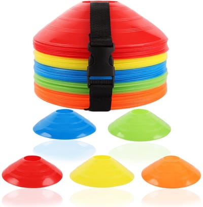 Unyqoos® Set van 100 kleurrijke trainingshoedjes voor diverse sportactiviteiten
