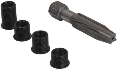 m12x1.00 draadreparatieset - 5 delige bougie reparatie set - verloop van m12 bougie naar m10 bougie - satra