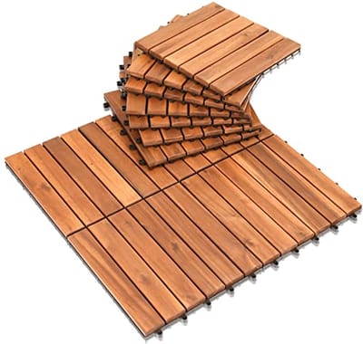 Houten terrastegels 30x30 cm | Kliktegels voor balkon en tuin | 22 stuks, 2m²