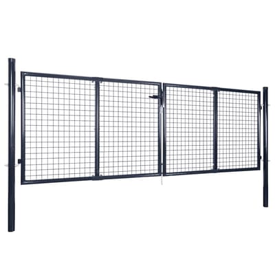 vidaXL - Tuinhek - van - gaas - gegalvaniseerd - staal - 300x100 - cm - grijs