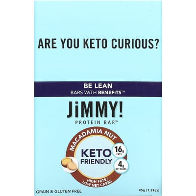 Jimmy !, Be Lean, barre bénéfique, barre protéinée, noix de macadamia, 12 paquets, 45g (1.59oz) chaque