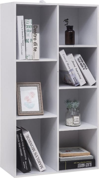 Bolt Edge Boekenkast - Wit - 7 vakken - Voor woonkamer of kinderkamer - MDF