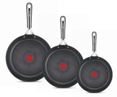 Jamie Oliver by Tefal Kitchen Essentials Pannenset - Koekenpannen - Ø20/24/28cm - Inductie - RVS - Siliconen Handgreep
