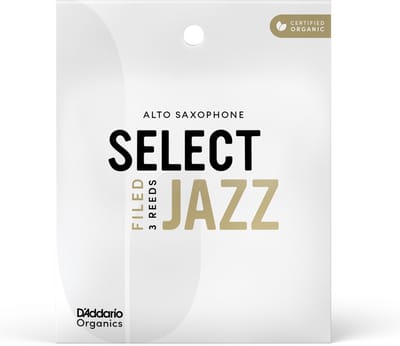 D'Addario ORSF03ASX2S Organic Select Jazz Filed Altsaxofoonrieten, sterkte 2 zacht, afzonderlijk verpakt, 3-pack