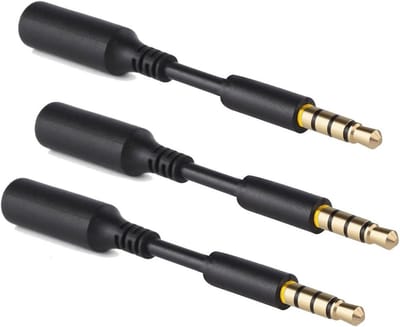3-Pack Hoofdtelefoon AUX Jack Verlenging - 3,5 mm Verlengadapter voor Smartphones en Tablets