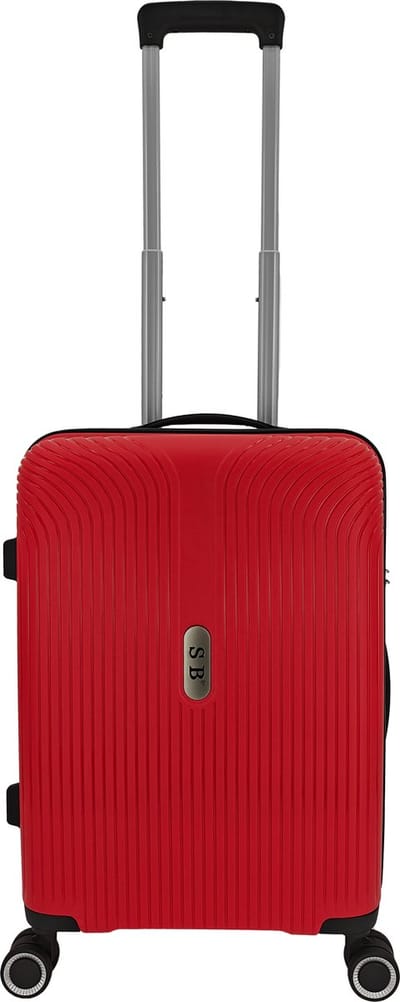 SB Travelbags Handbagage koffer 55cm 4 dubbele wielen trolley - Rood - TSA slot