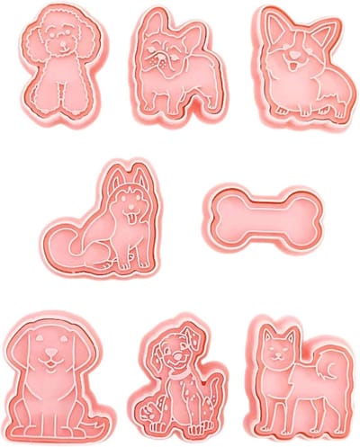 Set van 8 Botvormige Hondensnacks, Schattige 2 cm Grote Snijders, Makkelijk Schoon te Maken en Perfect voor Hondentraining
