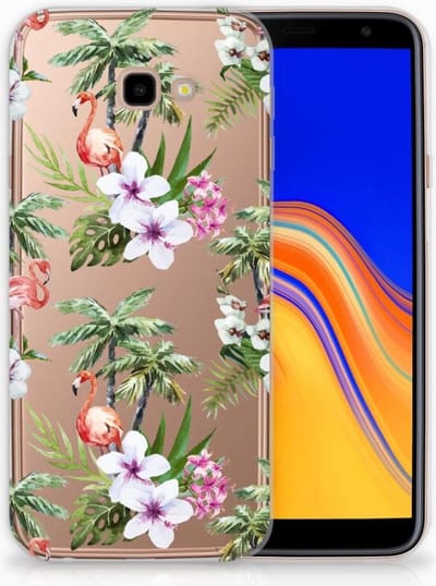 Samsung Galaxy J4 Plus (2018) TPU Hoesje Flamingo Palms