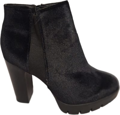 LUCKYSHOES HIGH HEEL CHELSEA BOOTS-SUEDELOOK- HAK 12 CM/3 CM PLATEAU-40