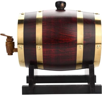 Vintage Houten Rijpingvat van 1,5 Liter voor Wijn, Whisky en Sterke Dranken met Tap voor Opslag