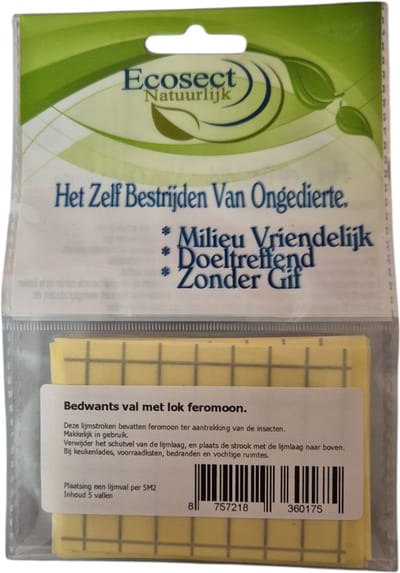 Bedwantsenval - Bedwants - Bedwants lijmval - Bedwantsen vangen - Bedwantsen - 5 stuks