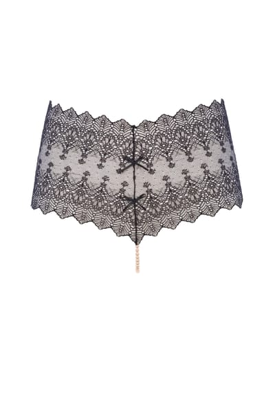 Bracli - Geneva Panty Set Schwarz - 2-teiliges Luxus-Dessous-Set mit Perlenstimulation Größe S