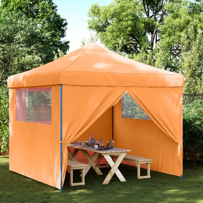 vidaXL - Partytent - inklapbaar - pop-up - met - 4 - zijwanden - oranje