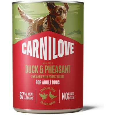 Voordeelpak: 12x400g Carnilove Dog in Paté Eend & Fazant nat hondenvoer