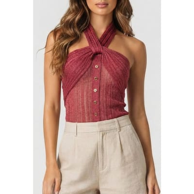 GUESS Marciano By  Gia Sweater Top Flowering Peony Lure Maat: XXS | Mouwloze Tops Outlet | Dames