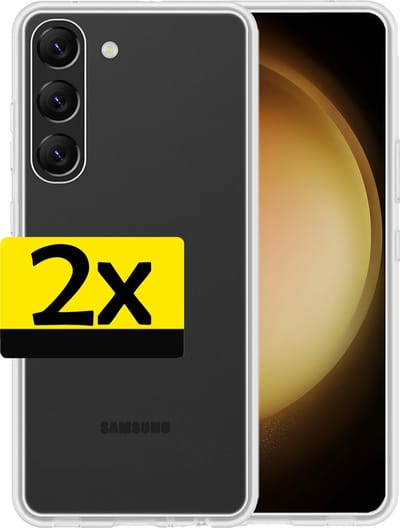 Hoesje - 2 Stuks - Geschikt voor Samsung Galaxy S23 - Sterk & Shockproof - Case Siliconen - Back Cover - Telefoon Hoes - Telefoonhoesjes - Transparant