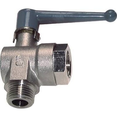 Buiten x binnendraad G/G 1 inch 2-Weg Haakse Kogelkraan Messing - BL2BN-MAN-MF-100