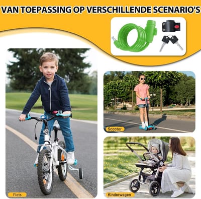Kinderslot voor Fiets en Skateboard - PVC-gecoat en Roestvrij