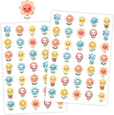 Bloemen Stickers - 105 Stickers - 3 Stickervellen - Knutselen en Kaarten Maken