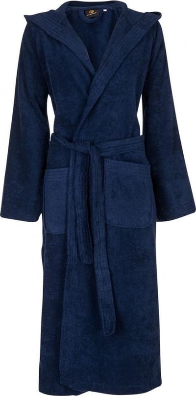 Unisex badjas marineblauw - badjas dames - badjas heren - badstof katoen - sauna badjas capuchon- maat S/M