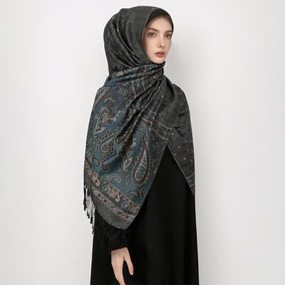 Luxe Herfst Kasjmier Pashmina Sjaal Dames Wikkel Warme Winter Sjaals Design Print Vrouwelijke Foulard Katoenen Sjaals Sjaal 70x180cm gray