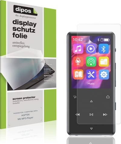 dipos – 4x Matte Beschermfolie geschikt voor AGPTEK M6 MP3-Player | Krasbestendige & antireflecterende Screenprotector Ultra-Thin