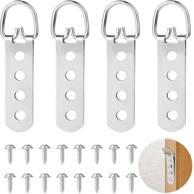 Heavy Duty foto Hangers, D Ringen, Hangende Haken met 16 Stks RVS Schroeven, Opknoping Kit